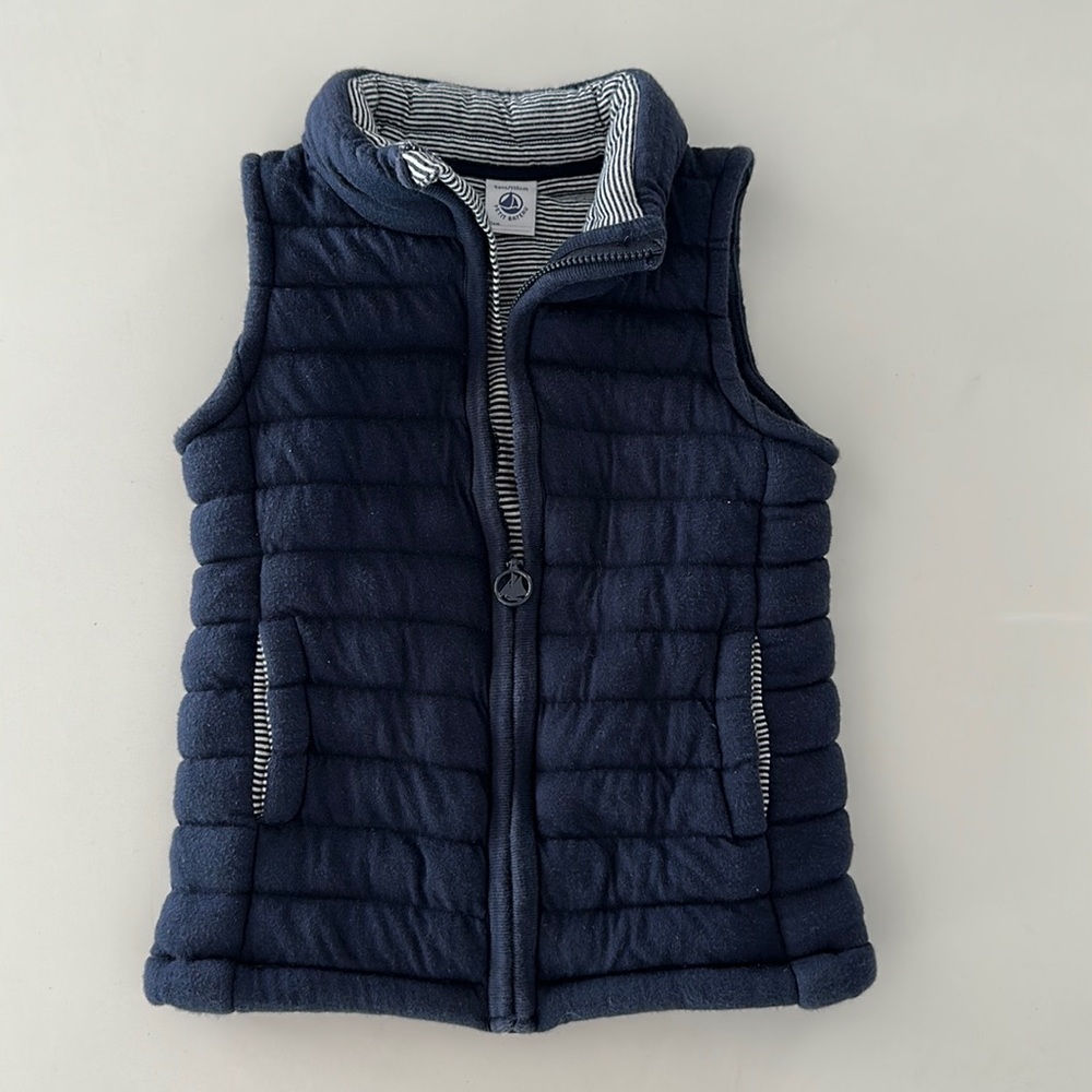 PETIT BATEAU Children Navy Quilted Vest Size 5